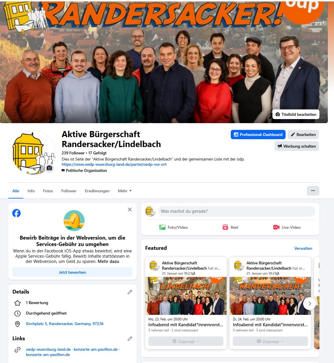 Die Facebookseite der AKtiven Bürgerschaft
